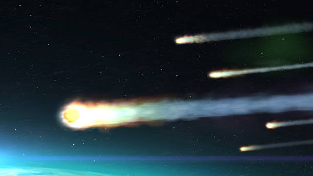 istock Asteroids Meteors burns in atmosphere Earth, Realistic vision 1259017434