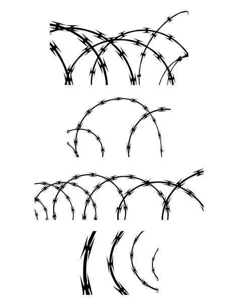 ilustrações, clipart, desenhos animados e ícones de coleta de arame farpado - razor wire