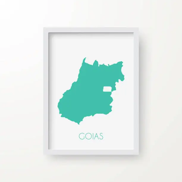 Vector illustration of Goias map in a frame on white background