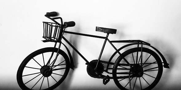 Old bicycle with white background