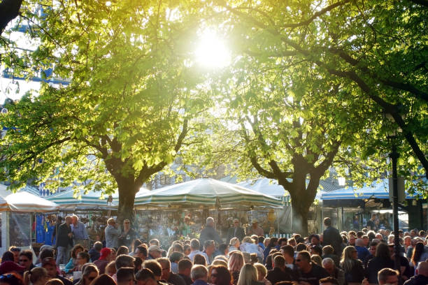 The beer garden at Viktualienmarkt in Munich