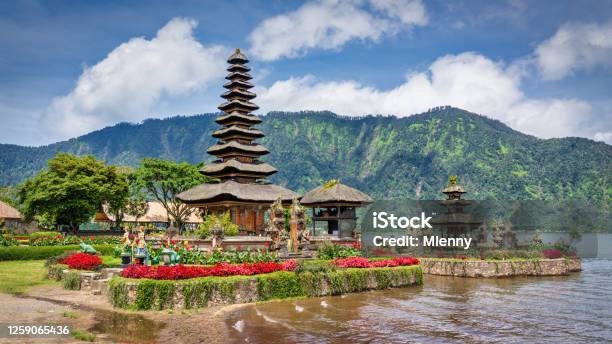 Bali Pura Ulun Danu Bratan Hindu Temple Panorama Indonesia Stock Photo - Download Image Now