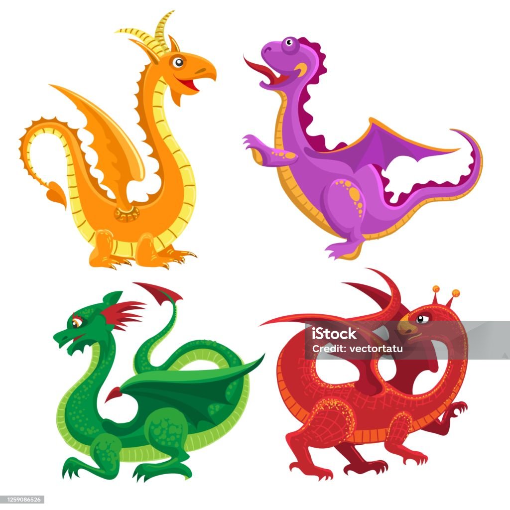 Những Con Rồng Thời Trung Cổ Dễ Thương Hình minh họa Sẵn có - Tải ...