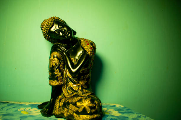 statue of lord buddha made of black stone