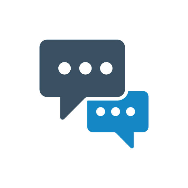 Chat text icon This icon use for website presentation and android app online chat bubble stock illustrations