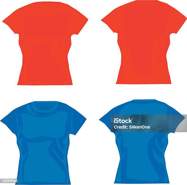 Babydoll Tshirts Vecteurs libres de droits et plus d'images vectorielles de Bleu - Bleu, Col, Femmes