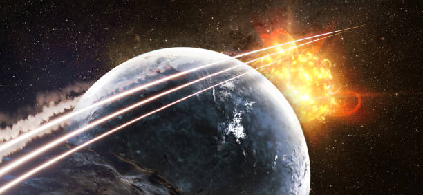 istock Spaceship in space above the planets in distant solar system. Elements of this image furnished by NASA. 1259112749
