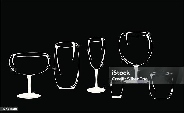 Kristallgläser Stock Vektor Art und mehr Bilder von Champagnerglas - Champagnerglas, ClipArt, Cognacglas