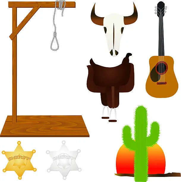 Vector illustration of Western Elements