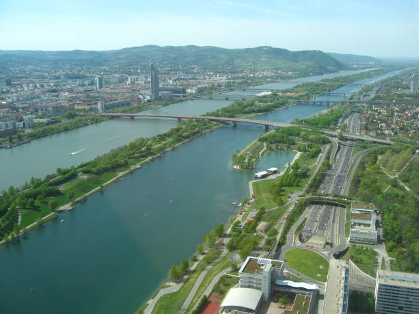 istock Panoramic view over Danube area and northern part of Vienna, Austria 1259134587