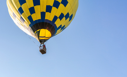 Hot air balloons fly near Goreme, Cappadocia, Turkey