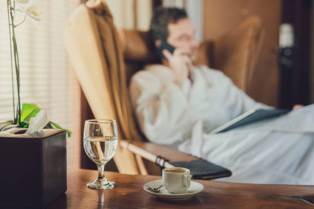 istock Business call while staying at the desert resort 1259136256