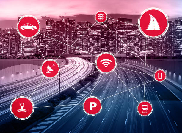 istock Smart transport technology concept for future car traffic on road 1259136700
