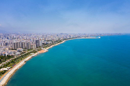 Aerial view of Mersin City in Turkey.