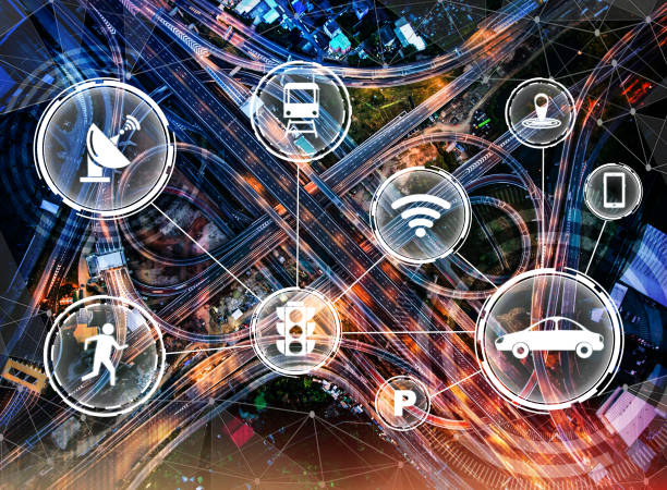 istock Smart transport technology concept for future car traffic on road 1259138919