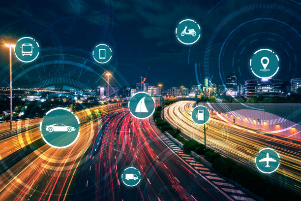 istock Smart transport technology concept for future car traffic on road 1259145167