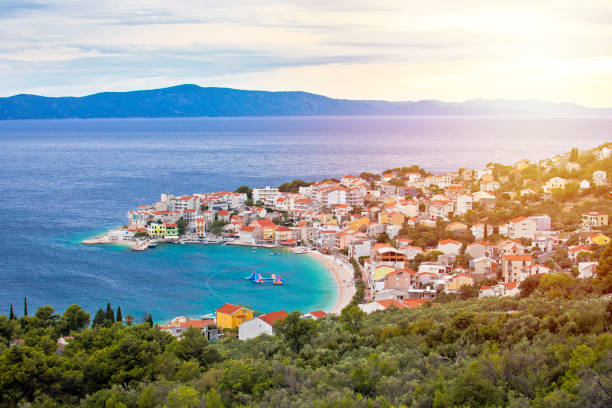 istock Igrane village on Makarska riviera sunset view 1259145318