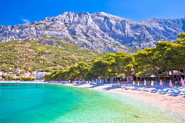 istock Town of Baska Voda beach and waterfront view 1259146446