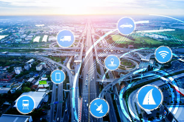 istock Smart transport technology concept for future car traffic on road 1259148007