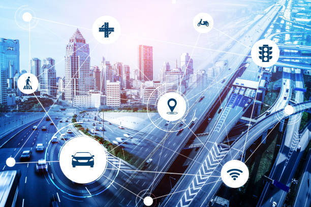 istock Smart transport technology concept for future car traffic on road 1259148089