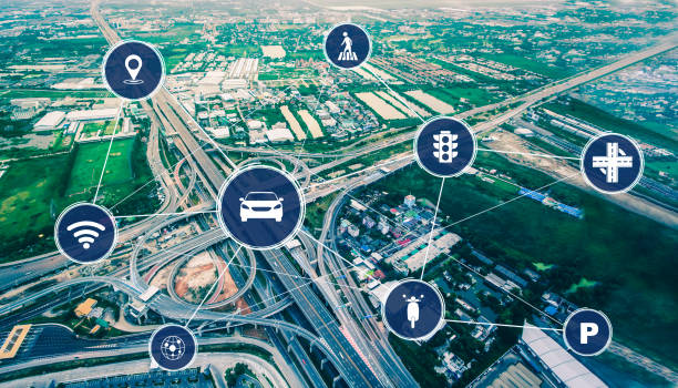 istock Smart transport technology concept for future car traffic on road 1259149591