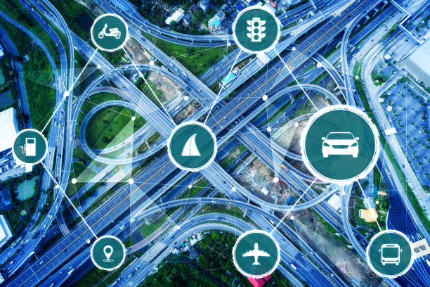 istock Smart transport technology concept for future car traffic on road 1259149677