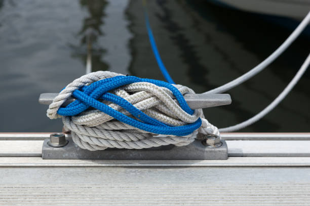 istock Boat Tie Cleat with Rope 1259150779