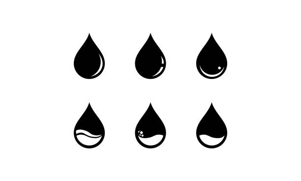 Set of drop water or oil icon. Vector on isolated white background. EPS 10 Set of drop water or oil icon. Vector on isolated white background. EPS 10. ounce stock illustrations