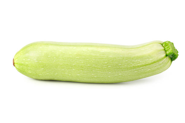 fresh green zucchini or marrow isolated on white background