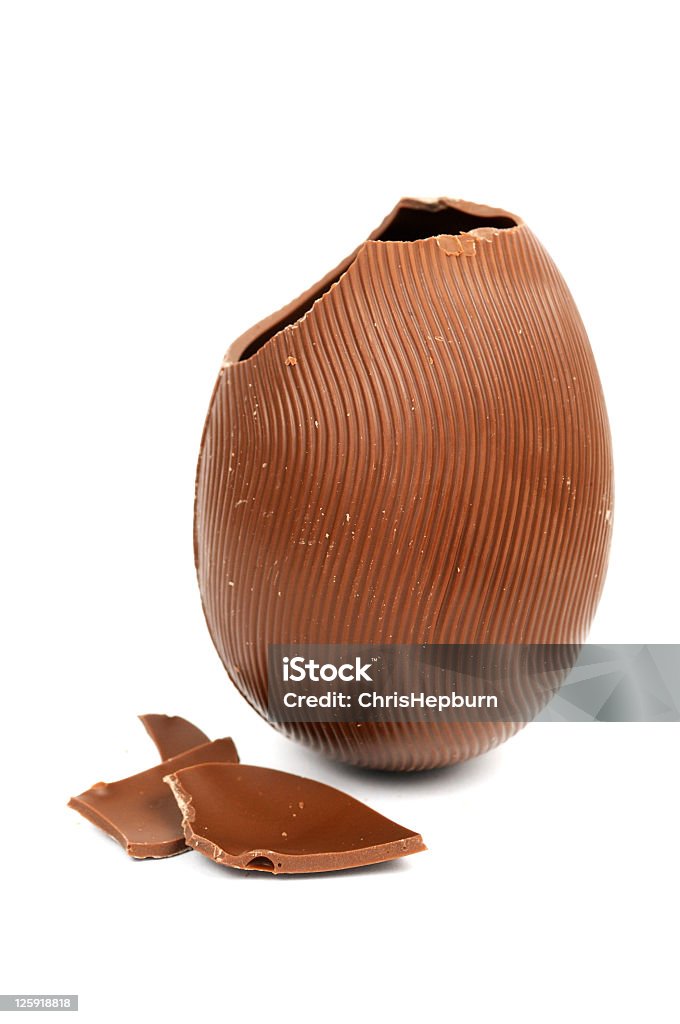 Broken Chocolate Easter Egg  Chocolate Easter Egg Stock Photo