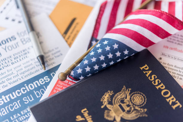 Patriotism Set of voting ballot ready to be send. ballot measure stock pictures, royalty-free photos & images