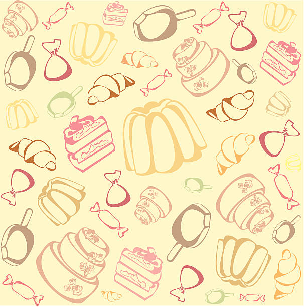 background from sweet desserts vector art illustration