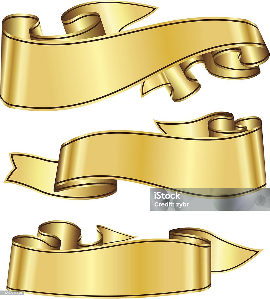 Kolekcja złota wstążka - Grafika wektorowa royalty-free (Aranżować)