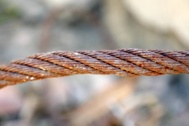 istock rusty thick steel rope, rusty old steel rope, 1259296288