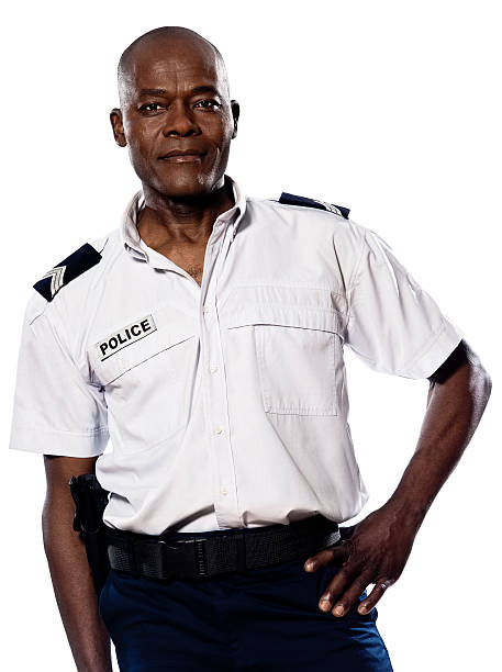 istock Mature policeman with hand on waist 125931539