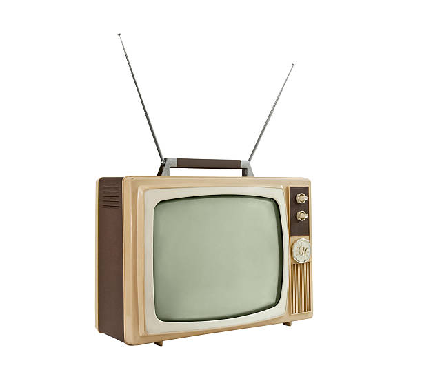 istock 1960's Portable Television with Antennas Up - Side Angle 125935355