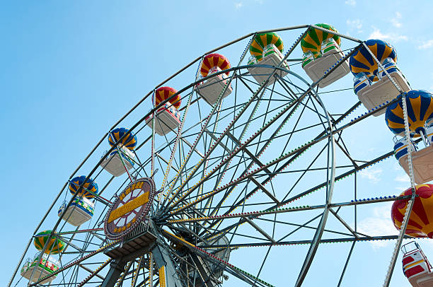 istock Ferris wheel against sky, view from below. 125937908