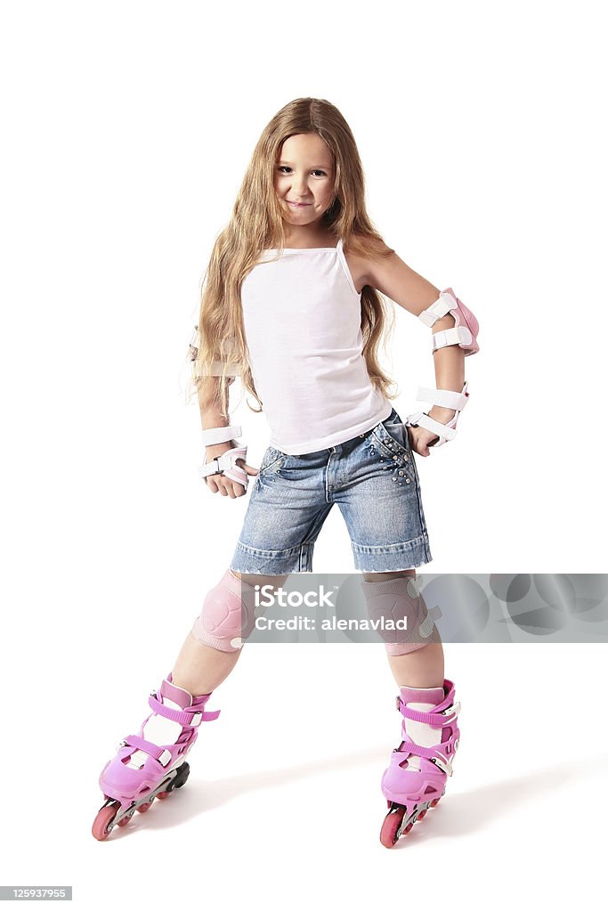 Roller skater ENFANT Fille sur roulettes. - Photo de 10-11 ans libre de droits