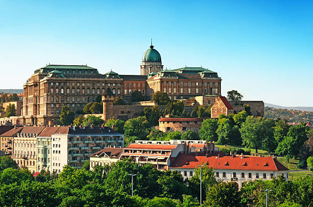 buda burg - royal palace of buda residential district budapest hungary stock-fotos und bilder