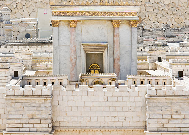 Model ancient Jerusalem period second temple Model of ancient Jerusalem in the period of the second temple. synagogue photos stock pictures, royalty-free photos & images