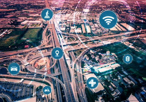 istock Smart transport technology concept for future car traffic on road 1259392537