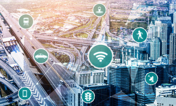 istock Smart transport technology concept for future car traffic on road 1259397137