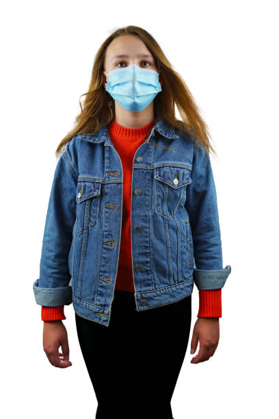 istock Woman Wearing Mask Looking Straight On 1259403300