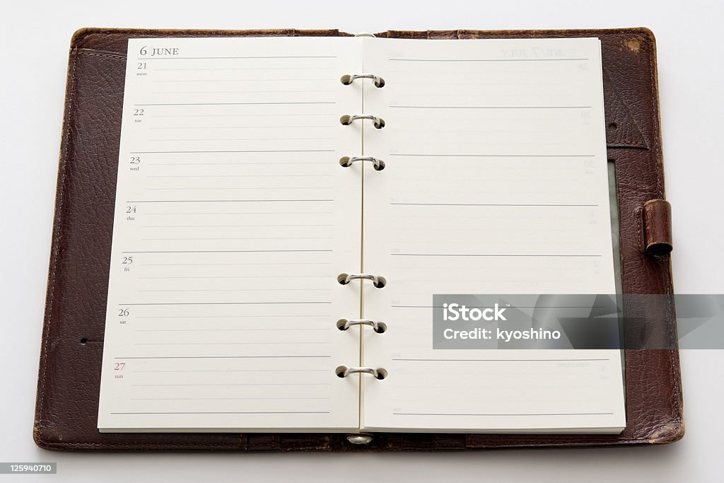 孤立した空のショット手帳、背景に白色 - からっぽのロイヤリティフリーストックフォト