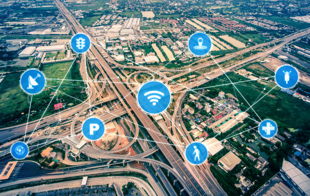 istock Smart transport technology concept for future car traffic on road 1259416332
