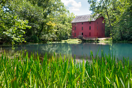 The Alley Spring Mill sits beside Alley Spring, which produces an average of 81 million gallons of water daily.
