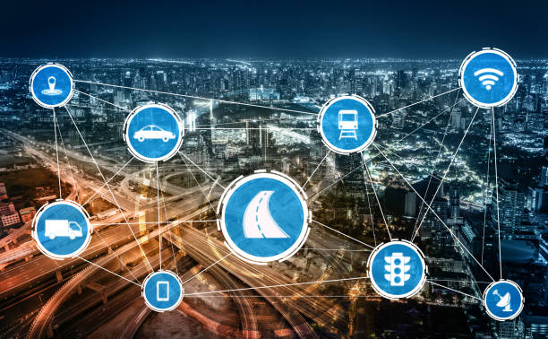 istock Smart transport technology concept for future car traffic on road 1259450606
