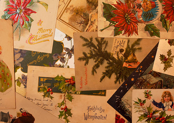 Assortment of Vintage Christmas cards, all  over seventy five years old