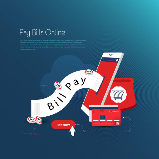 istock Smartphone with invoice bill paper , flat style mobile phone with invoice bill paper stock illustration 1259490542