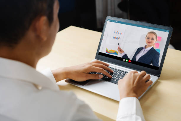 istock E-learning and Online Business Presentation Meeting Concept. 1259497320